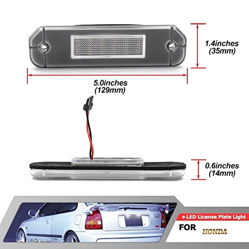 MNWYMCMF 2 Luces de matrícula SMD Canbus Blancas traseras de Coche L=E=D,para H = O = N = D = A Civic EJ EG EK Coupe/Hatchback/Sedan CR-X del Sol Integra SJ