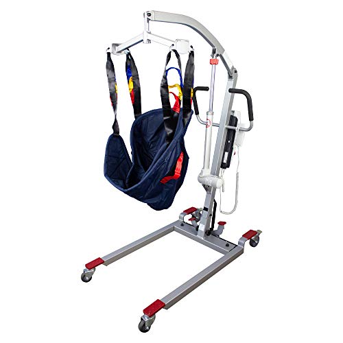 Mobiclinic, Grúa eléctrica, Fortuna, Marca Española, Soporta 135 kg, Arnés de Transferencia Incluido, Para Minusválidos, Personas Mayores, Estable, Acero, Segura, Ortopédica, Plegable, Fácil de Usar