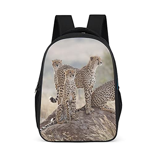 Mochila infantil de animales salvajes, diseño de guepardo, gris brillante., talla única,