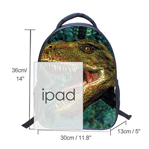 Mochilas Infantiles niño Preescolar, Dinosaurio Mochilas Impresión vívida 3D Carteras Escolares Chico Temporada de Regreso a la Escuela 14 Pulgadas Negro