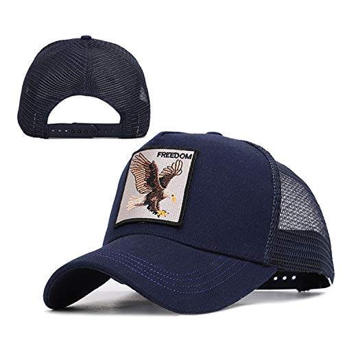 Moda Media Malla Transpirable Gorra Deportiva Unisex, Animal Embroidered Cómoda Tela Elástica Gorra De Béisbol De Velcro Ajustable Gorros Casuales Gorras De Béisbol De Hip Hop Caza Pesca (Aguila-03)