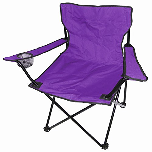 Mojawo Silla plegable para camping, pesca, director con soporte para bebidas y bolsa, color lila