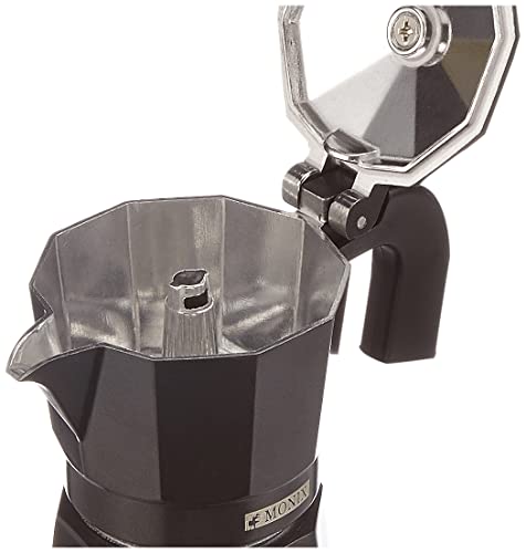 Monix Vitro Noir – Cafetera Italiana de Aluminio, Capacidad 1 Taza, Apta para Todo Tipo de cocinas Salvo inducción (Braisogona_M640001)