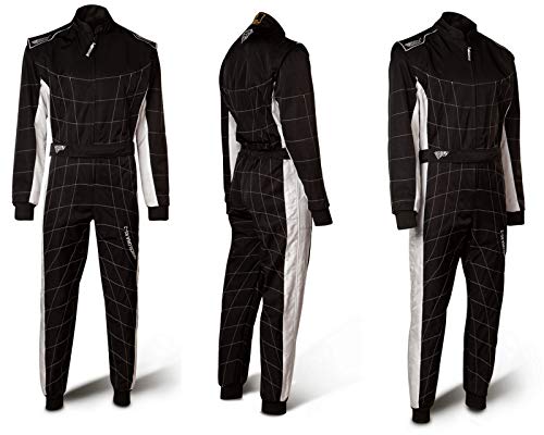 Mono de carreras Speed Barcelona RS-2 – Nivel 2 CIK FIA Approved Racing Suit – Rennoverall Negro/Blanco