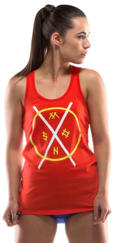 Mons Royale First Layer Racer Tank Top - Top Interior térmico, Color Rojo, Talla XS