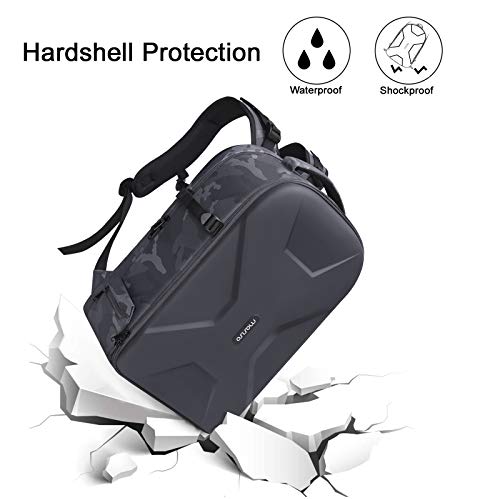 MOSISO Mochila Cámara, DSLR/SLR/Bolso para Camuflaje Fotográfica sin Espejo Funda Rígido Impermeable con Soporte para Trípode&Compartimento Compatible con Canon/Nikon/Sony/dji Mavic Drone,Gris