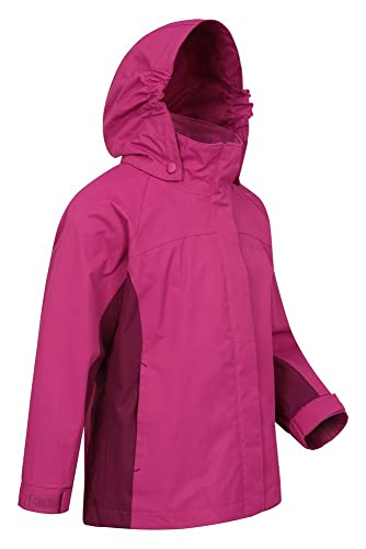 Mountain Warehouse Chaqueta Samson para niños - Puños Ajustables, Bolsillos, Chaqueta con Capucha Ajustable para niños, Costuras termoselladas e Impermeables Color Baya 11-12 Años