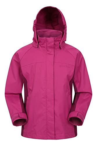 Mountain Warehouse Chaqueta Samson para niños - Puños Ajustables, Bolsillos, Chaqueta con Capucha Ajustable para niños, Costuras termoselladas e Impermeables Color Baya 11-12 Años