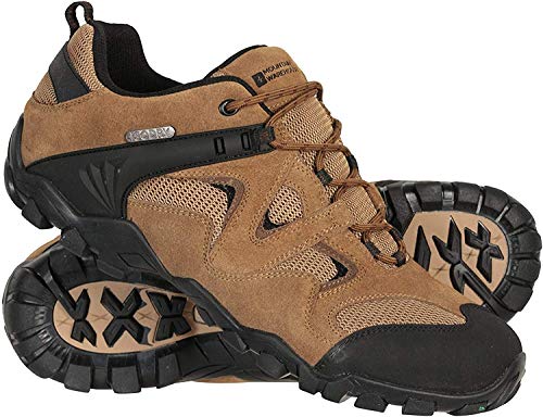 Mountain Warehouse Zapatillas Curlews Impermeables para Hombre - Secado rápido - Material Exterior de Gamuza y Malla - Suela de Goma - Ideal para Acampada y Senderismo Beige Oscuro 44