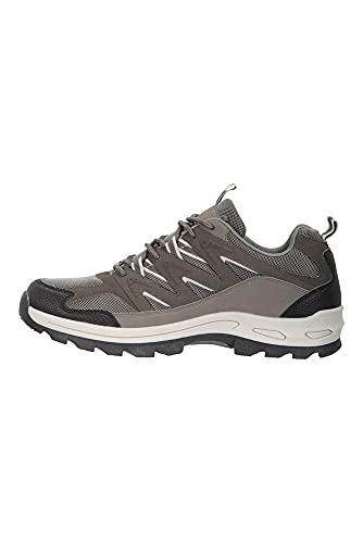 Mountain Warehouse Zapatos para Hombre Highline II - Zapatos para Caminar de Gamuza y Malla, Plantilla de Goma EVA, Suela con Agarre - para Acampada y Senderismo Gris Oscuro 40