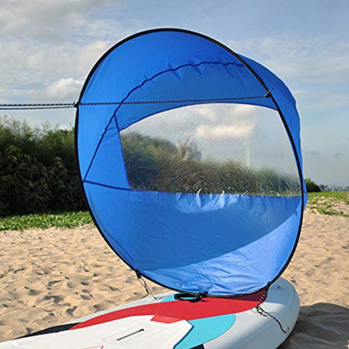 MOVKZACV Vela de kayak, 106,7 cm, tabla de remo con ventana transparente para kayak, barco, velero, canoa, estilo plegable, fácil de instalar y se despliega rápidamente