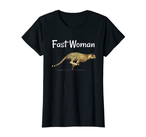 Mujer Mujer rápida corriendo guepardo Camiseta