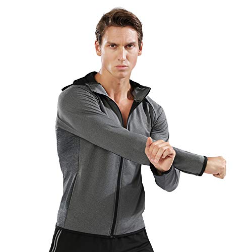 Muscle Alive Hombres Cremallera Corriendo Sudaderas con Capucha Deporte Chaquetas Aptitud Gimnasio Camisa Deportes Parte Superior