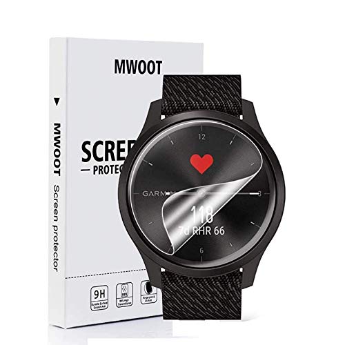 MWOOT Protector Pantalla Compatible con Reloj Garmin Vivomove Style/Garmin Vivomove Luxe/Garmin Fenix 5/Garmin Fenix 5 Plus (6 Unidades), Pelicula para Proteccion de Pantalla Ultra Transparente