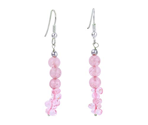 Mystic Self Rose Cuarzo Pendientes