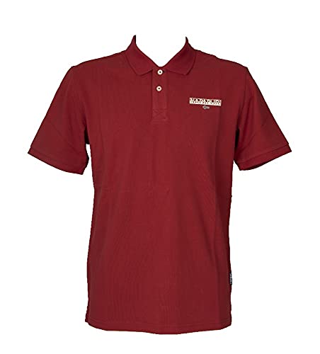 Napapijri Polo de Hombre de Manga Corta con Cuello y Botones Camiseta artículo NP0A4F6W E-Ice SS, 094 Old Red, 3XL