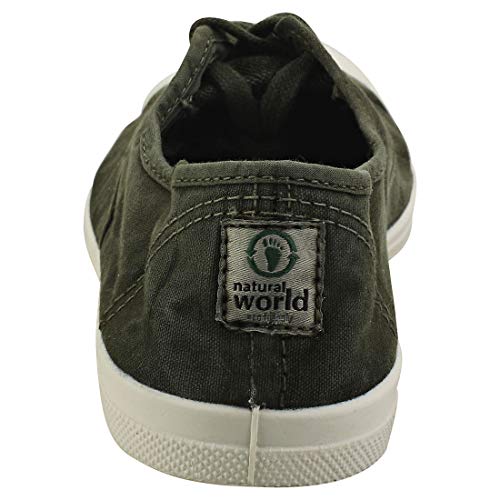 Natural World - Zapatillas bajas para mujer, color Verde, talla 42 EU