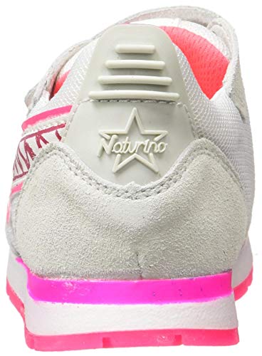 Naturino Crunch VL.-Zapatilla con Parche con Forma de Flecha-Blanco Fucsia 32