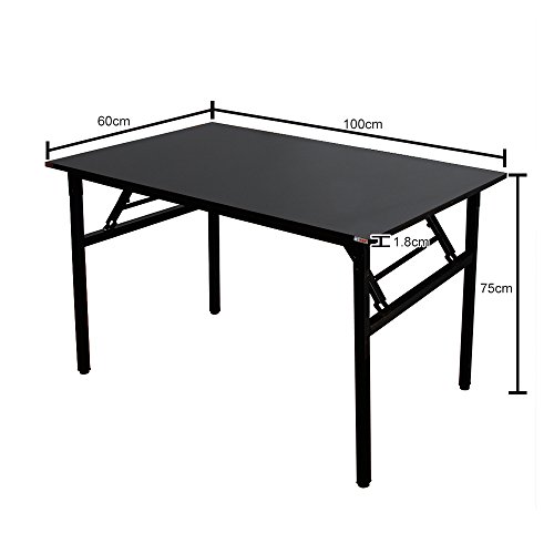 Need Mesa Plegable 100x60cm Mesa de Ordenador Escritorio de Oficina Mesa de Estudio Puesto de Trabajo Mesas de Recepción Mesa de Formación, Negro AC5CB-100