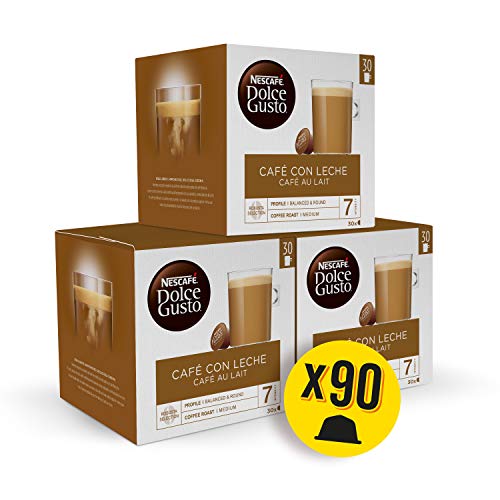 Nescafé Dolce Gusto Cápsulas de Café con Leche, 3 x 30 Cápsulas