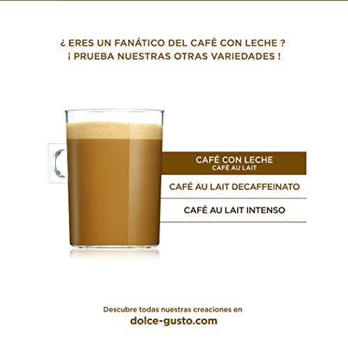 Nescafé Dolce Gusto Cápsulas de Café con Leche, 3 x 30 Cápsulas