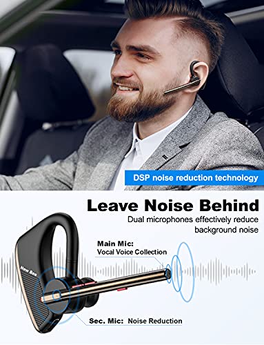 New Bee Manos Libres Bluetooth Auricular Inalámbrico Pinganillo Bluetooth Movil V5.2 Peso Ligero 16g con 24 Horas de Conversación para iPhone, Samsung, Huawei, Xiaomi, HTC, LG, Sony, PC