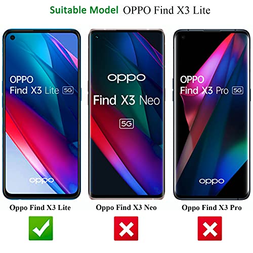 NEW'C 2 Unidades, Protector de Pantalla para OPPO Find X3 Lite, Antiarañazos, Antihuellas, Sin Burbujas, Dureza 9H, 0.33 mm Ultra Transparente, Vidrio Templado Ultra Resistente