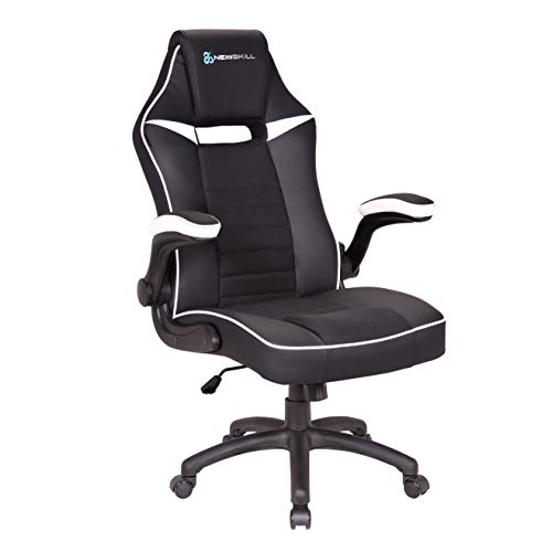 Newskill NS-CH-NAYUKI-WHITE Nayuki - Silla gaming profesional con respaldo 2.5D, reposabrazos acolchado y ajustable y respaldo con mecanismo de balanceo - Color Blanco, mediano