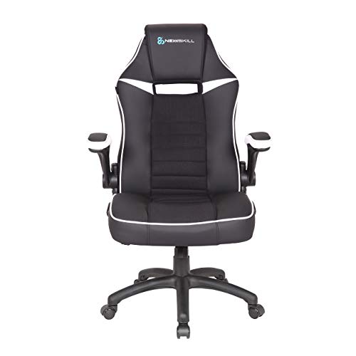 Newskill NS-CH-NAYUKI-WHITE Nayuki - Silla gaming profesional con respaldo 2.5D, reposabrazos acolchado y ajustable y respaldo con mecanismo de balanceo - Color Blanco, mediano