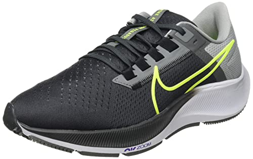 Nike Air Zoom Pegasus 38, Zapatillas para Correr Hombre, Negro Dk Smoke Grey Volt Smoke Grey Lt Smoke Grey Wild Berry, 52.5 EU