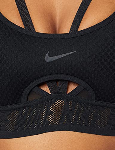 NIKE Indy UltraBreathe Bra Sports, Womens, Black/(dk Smoke Grey), L