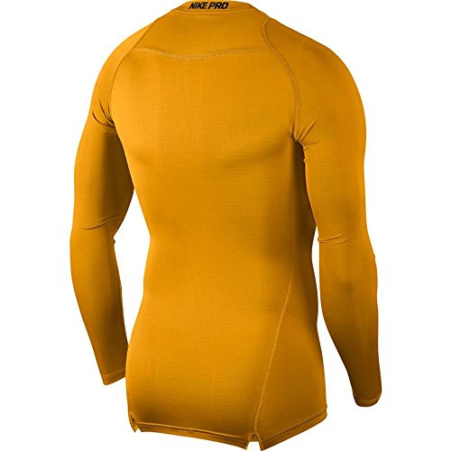 NIKE M NP Top LS Comp Long Sleeved t-Shirt, Hombre, University Gold/Black, L