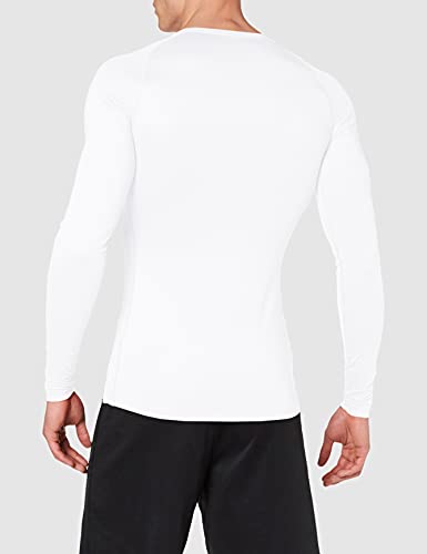 NIKE M NP Top LS Tight Camiseta de Manga Larga, Hombre, White/Black, XL