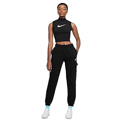 NIKE W NSW Tank Mock PRNT Vest, Black, L Women's