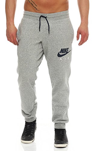 NIKE W77 FLC Cuff PT-Air Htg Pantalon-Hombre, Gris/Negro, S