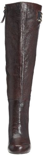 Nine West - Botas de cuero para mujer, color marrón, talla 38.5