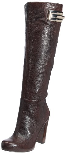 Nine West - Botas de cuero para mujer, color marrón, talla 38.5