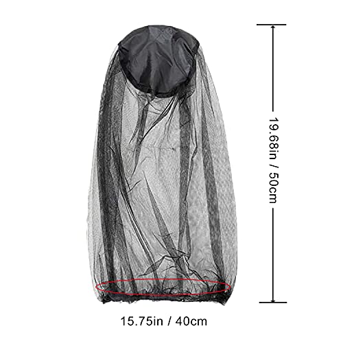 NITAIUN 4 Piezas Mosquitera de Cabeza, Cubierta Malla Red de Cabeza para Protegir los Amantes de Aire Libre de Moscas Jején y Otros Mosquitos, Camping, Actividades al Aire Libre (Negro + Verde)