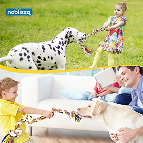 Nobleza - Cuerda de Juguete para Perros 100% algodón, beneficiosa para la Salud Mental del Perro, la Salud Dental y la Limpieza de los Dientes, Tipo de Perros, Beige y marrón - 68cm