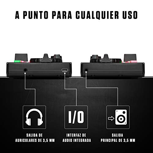 Numark DJ2GO2 Touch - Controlador DJ USB compacto de 2 canales para Serato DJ con mezclador / crossfader, interfaz de audio y jog wheels de sensibilidad táctil