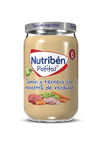 Nutribén Potitos De Jamón, Ternera y Verduras Desde Los 6 Meses Pack de 6 x 235gr