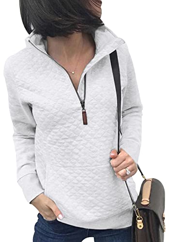 OADOBKICE Suéter De Invierno Mujer Jersey Mujer Manga Larga Sudadera Suave Jerseys Baratos Top De Mujer Sudadera Elegantes Jersey Cuello V Chaqueta Sudadera Mujer Top Jersey Sudadera Blanco M