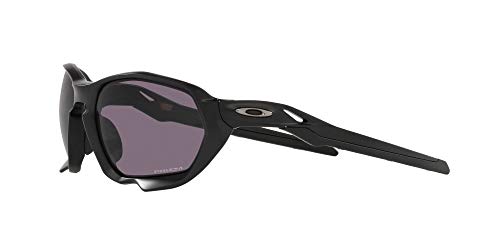 Oakley Men's OO9019A Plazma Asian Fit Rectangular Sunglasses, Matte Black/Prizm Grey, 59mm