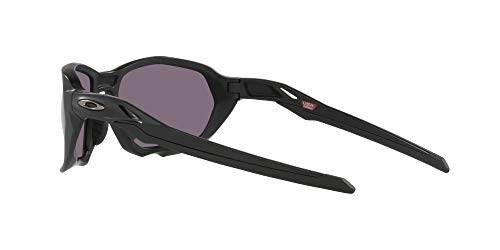 Oakley Men's OO9019A Plazma Asian Fit Rectangular Sunglasses, Matte Black/Prizm Grey, 59mm