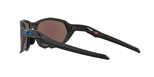 Oakley Men's OO9019A Plazma Asian Fit Rectangular Sunglasses, Matte Carbon/Prizm Sapphire, 59mm