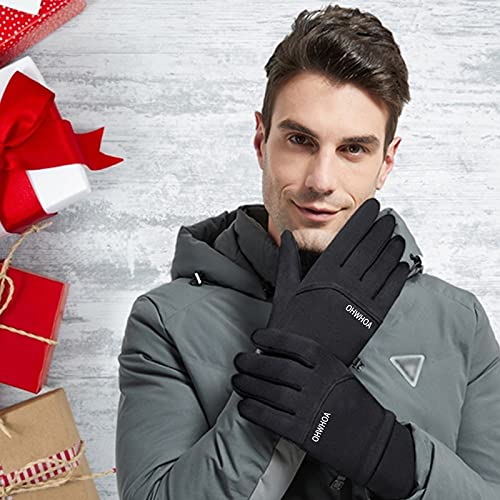 OHWHOA Guantes Invierno por Hombre y Mujer, Ciclismo Guantes Táctiles Moto Impermeables a Prueba de Viento para Aire Libre, Correr, Camping, Senderismo, Escalada, Combate, Esquiar