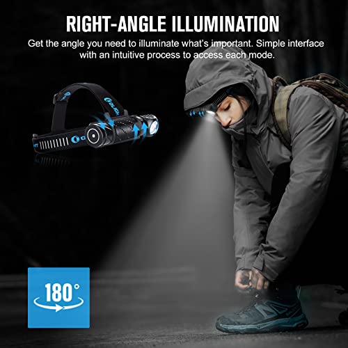 Olight PERUN 2 LED Linterna Frontal Lámpara de Cabeza USB Recargable de 2500 Lúmenes,166M MAX.IPX 8 Impermeable,Ideal para Trabajo y Actividades Exteriores como Pescar Correr y Camping