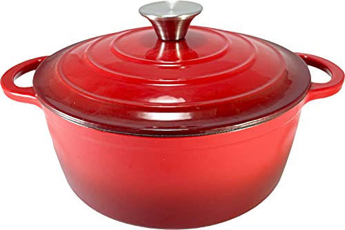 OLLA CACEROLA HIERRO FUNDIDO CON TAPA COCOTTE ROJO, ESMALTE INTERIOR (22 CMS)