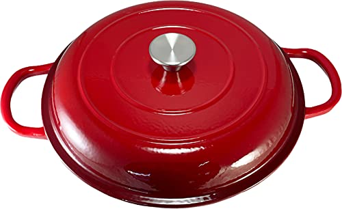 OLLA CACEROLA HIERRO FUNDIDO CON TAPA COCOTTE ROJO, ESMALTE INTERIOR (22 CMS)