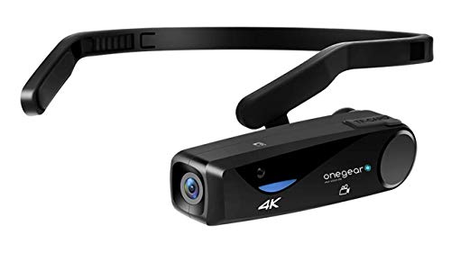 ONEGEARPRO Vlogger CAM 4K 30 fps POV CAM Estabilizador Pro con fijación de Arco Vlog Hands-Free POV Camcorder Videocámara portátil para capturar y Compartir lo Que Ves o realizaciones, Negro